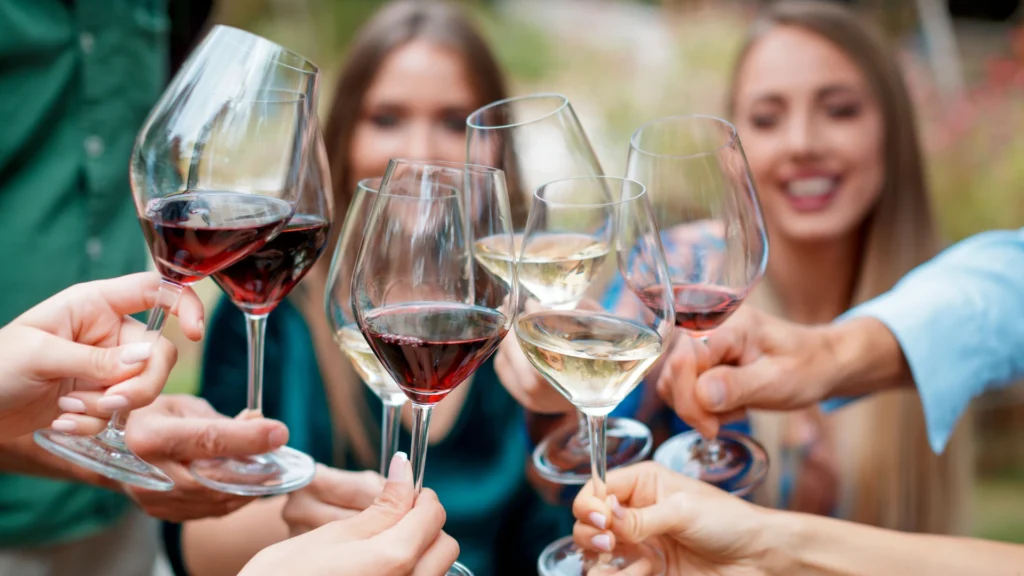 Friends enjoying the best port wine